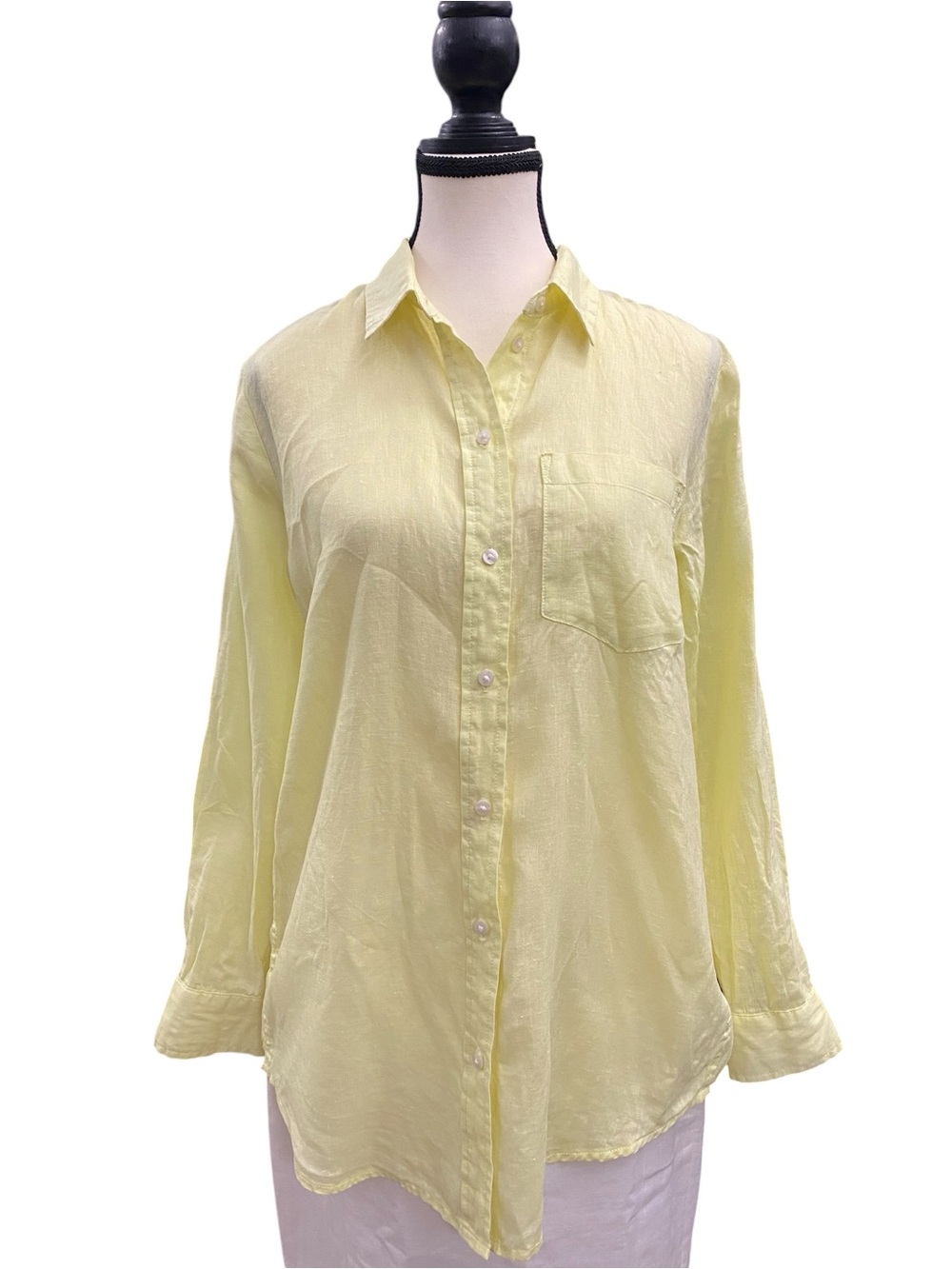 GAP Light Yellow Button-Down Shirt 100% linen size XS